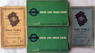 Selection of 1930s London Transport TIMETABLE BOOKLETS comprising North-East Area for Jan-Mar