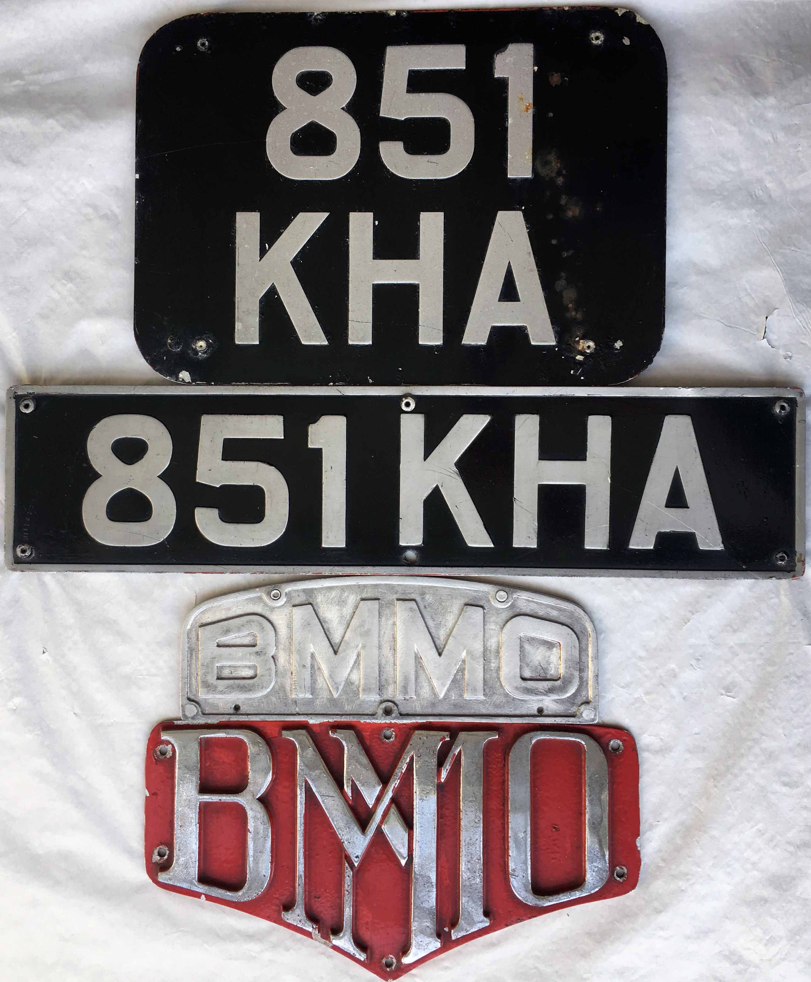 Selection of Midland Red items comprising the REGISTRATION PLATES (front & rear) 851 KHA from BMMO