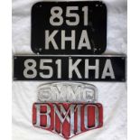 Selection of Midland Red items comprising the REGISTRATION PLATES (front & rear) 851 KHA from BMMO