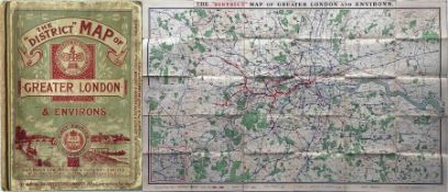 The "District [Railway] MAP of Greater London & Environs', first edition, dated 1902. From the