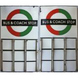 London Transport enamel BUS & COACH STOP FLAG (compulsory). A 1950s/60s 'bullseye'-style, E9-size,