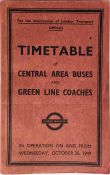 London Transport Officials' TIMETABLE BOOKLET ('Inspector's Red Book') of Central Area Buses on