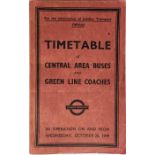 London Transport Officials' TIMETABLE BOOKLET ('Inspector's Red Book') of Central Area Buses on