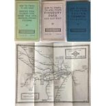 Selection of 1925 London Underground 'How to Travel to & from...' POCKET BOOKLETS with card covers