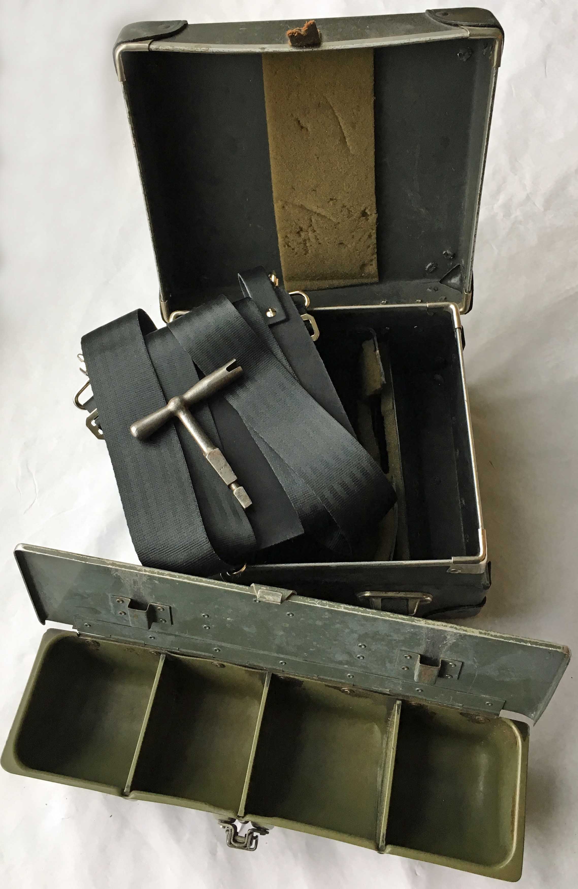 A Gibson ticket machine HARNESS with backing pad & clips, a conductor's BUDGET KEY and a TICKET