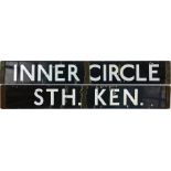 London Underground enamel DESTINATION PLATE Inner Circle/Sth. Ken on the District/Circle Lines.