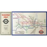 1936 London Underground diagrammatic, card POCKET MAP by H C Beck. Issue No 2, 1936. In very good