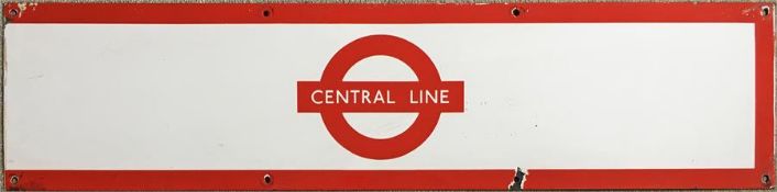 London Underground 1950s/60s enamel PLATFORM FRIEZE PLATE from the Central Line with the line name