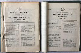 Complete sets of London Transport TRAFFIC CIRCULARS for Central Buses for the years 1939 and 1940,