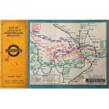 London Underground linen-card POCKET MAP from the Stingemore-designed series of 1925-32. This is the