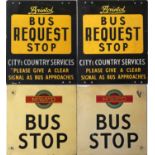 Pair of 1950s/60s BUS STOP FLAGS, the first for Bristol, City & Country Services, measuring 13.5"