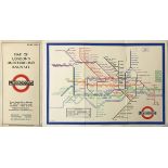 1933 first edition of the H C Beck London Underground POCKET DIAGRAMMATIC CARD MAP with the now