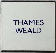 London Transport enamel bus stop E-PLATE for 'Thames Weald'. This independent operator (Dr Nesbitt