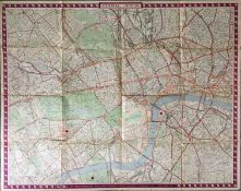 1951 London Transport quad-royal POSTER MAP of central London, showing Underground, bus/tram/coach &