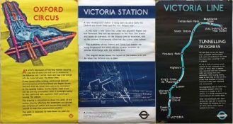 Selection of 1960s London Transport double-royal POSTERS re the construction of the Victoria Line