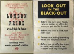 WW2 POSTERS comprising 1940 London Transport double-royal 'London Pride Exhibition....how London