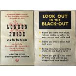 WW2 POSTERS comprising 1940 London Transport double-royal 'London Pride Exhibition....how London