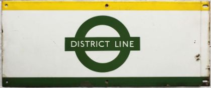 London Underground District Line 1950s/60s ENAMEL FRIEZE PLATE from a station shared with the