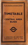 WW2 London Transport Officials' TIMETABLE BOOKLET ('Inspector's Red Book') of Central Area Buses