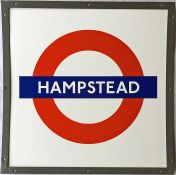 London Underground enamel PLATFORM SIGN from Hampstead station on the Northern Line. This is a