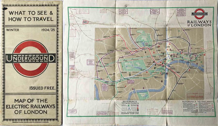 1924/5 London Underground MAP of the Electric Railways of London "What to see and how to travel". - Image 2 of 2