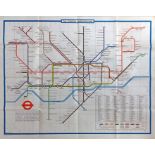 1976 (March) London Underground quad-royal POSTER MAP designed by Paul Garbutt. Shows the Fleet Line