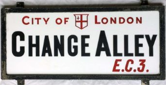 A City of London STREET SIGN from Change Alley, EC3, a thoroughfare between Lombard St & Cornhill in