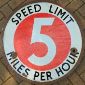 London Underground enamel SPEED RESTRICTION SIGN complete with original bronze frame. Thought to