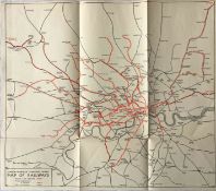 1945 London Transport Underground MAP. A special printing produced to accompany the 1945 Report &