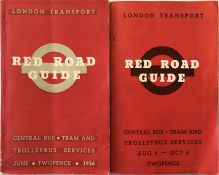 1936 London Transport 'RED ROAD GUIDE' TIMETABLES of Central Bus, Tram & Trolleybus services, the