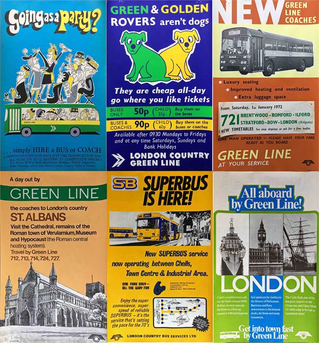 Large quantity of London Country Bus Services mainly double-royal POSTERS covering the period from