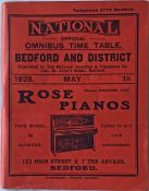 National Omnibus Company Official TIMETABLE BOOKLET for Bedford & District dated May 1928 with