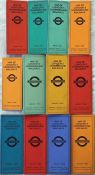 Full set (all 12 issues) of the 'Stingemore' London Underground CARD MAPS issued between 1925 and