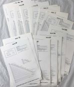 Large quantity of London Transport CARD FARECHARTS for bus routes 1 to 109, dated 1977 and to fit