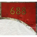 Aluminium BODY PANEL from 1937 London Transport F1-class trolleybus 688 containing the