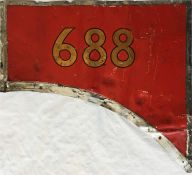 Aluminium BODY PANEL from 1937 London Transport F1-class trolleybus 688 containing the