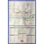 1944 London Underground POSTER MAP by H C Beck 'Underground Routes to and from the main-line