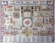 1932 London Underground quad-royal POSTER 'Jack and Jill, an Underground Fairy Tale' by Aubrey