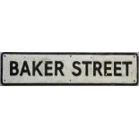 A traditional STREET SIGN 'Baker Street' in cast alloy with raised lettering and measuring 39" x