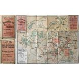 Early 20th century South Metropolitan Electric Tramways & Lighting Co Ltd ROUTE MAP & TIMETABLE.