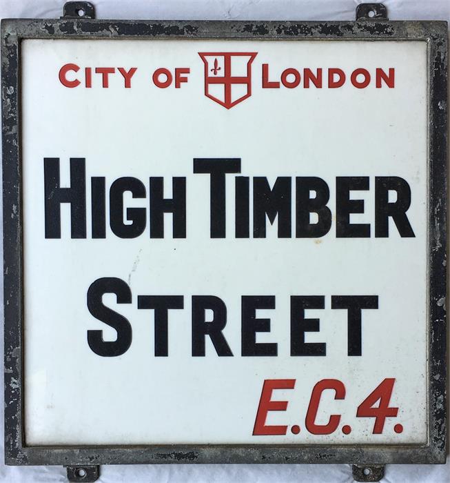 A City of London STREET SIGN from High Timber Street, EC4, a short street off Upper Thames Street