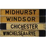 Pair of Southdown Motor Services DESTINATION BOARDS as fitted to the front of coaches in the 1950s/