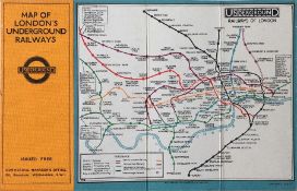 1927 London Underground linen-card POCKET MAP from the Stingemore-designed series of 1925-32. This