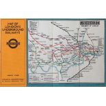 1927 London Underground linen-card POCKET MAP from the Stingemore-designed series of 1925-32. This