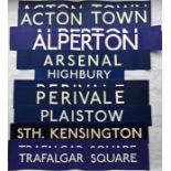 Selection of London Underground paper STATION NAME POSTERS as used for temporary signs etc. These