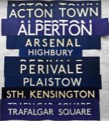 Selection of London Underground paper STATION NAME POSTERS as used for temporary signs etc. These