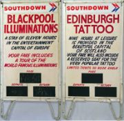 Southdown Motor Services COACH EXCURSIONS DISPLAY BOARD. Vintage 1950s/60s, it advertises
