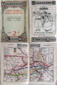 1909 London Underground STREET & RAILWAY MAP IN SECTIONS. A 54-page booklet featuring prominent