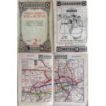 1909 London Underground STREET & RAILWAY MAP IN SECTIONS. A 54-page booklet featuring prominent