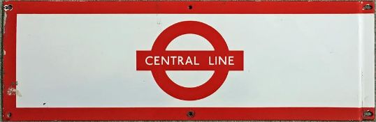 London Underground 1950s/60s enamel PLATFORM FRIEZE PLATE from the Central Line with the line name